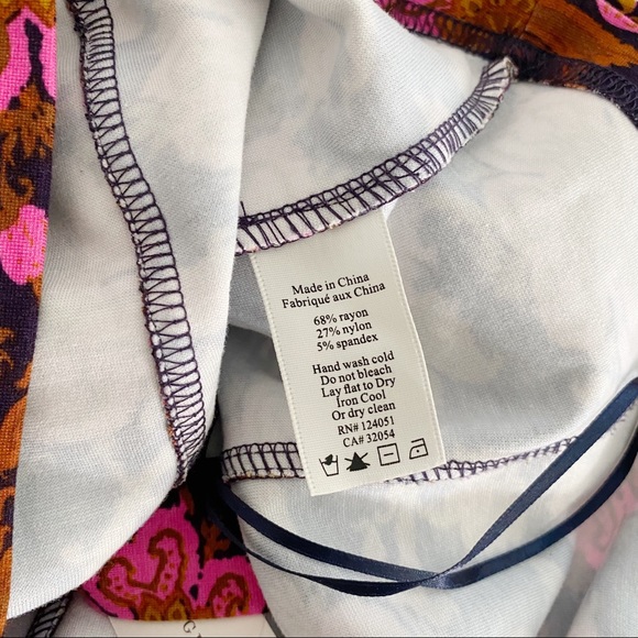 Anthropologie | Porridge Seamed Cross Back Tank Top Pink Navy Bohemian New Small - Picture 11 of 14